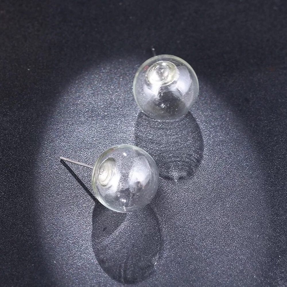 Glass Orb Stud Earnings